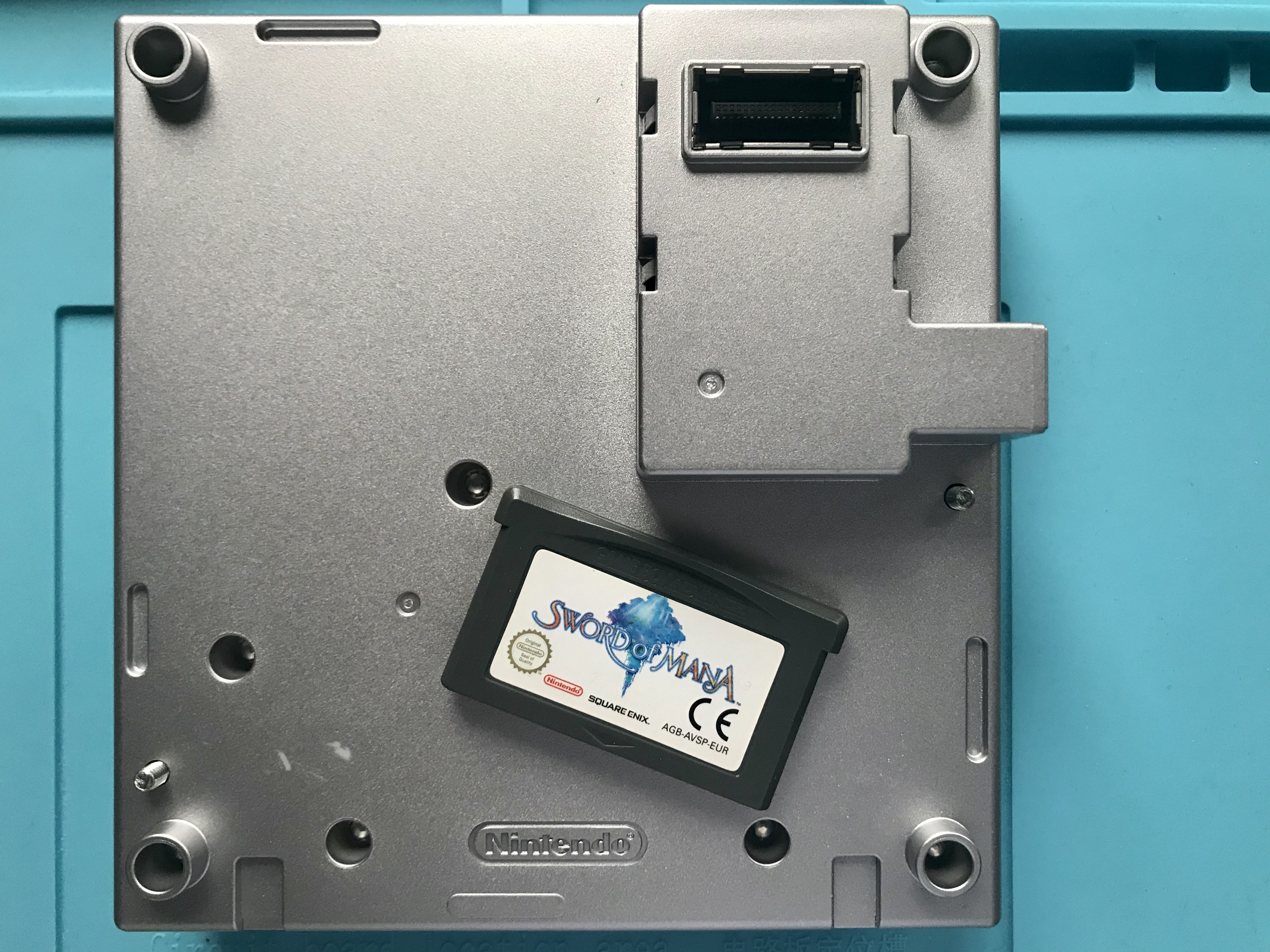 Game Boy Player for GameCube and the Game Boy Advance cartridge Sword of Mana