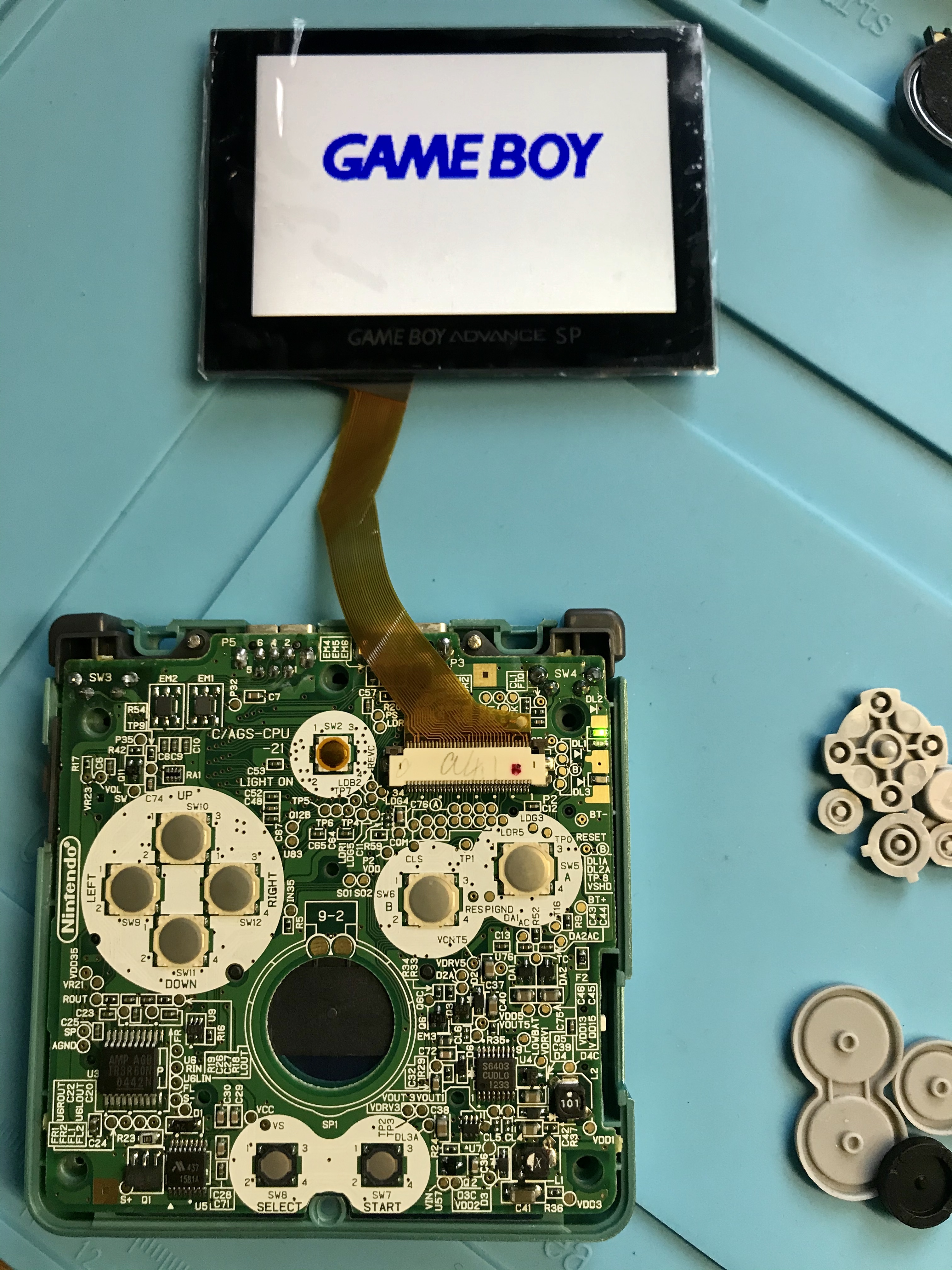 GBA SP with aftermarket LCD