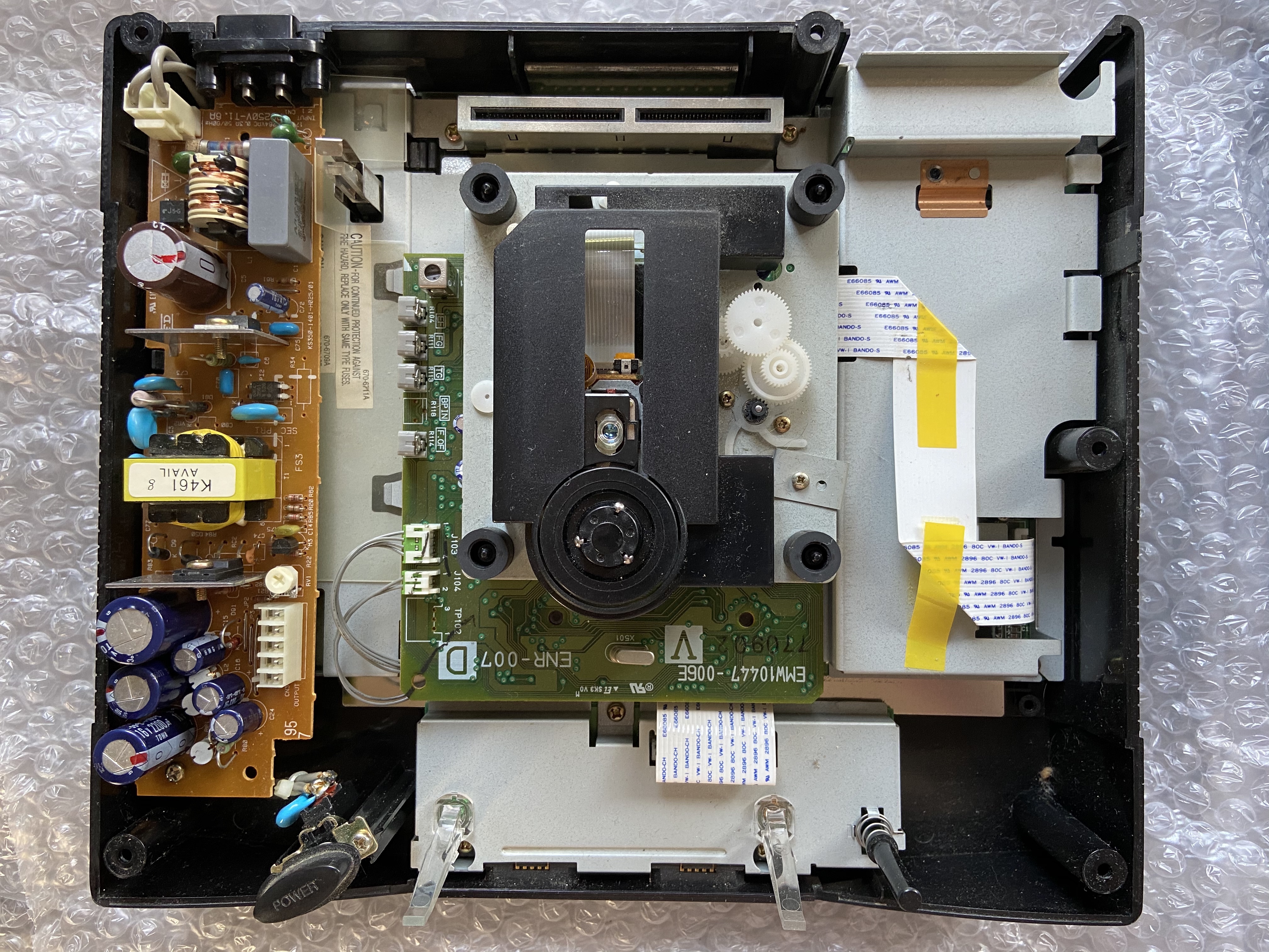 A Sega Saturn about to be cleaned inside