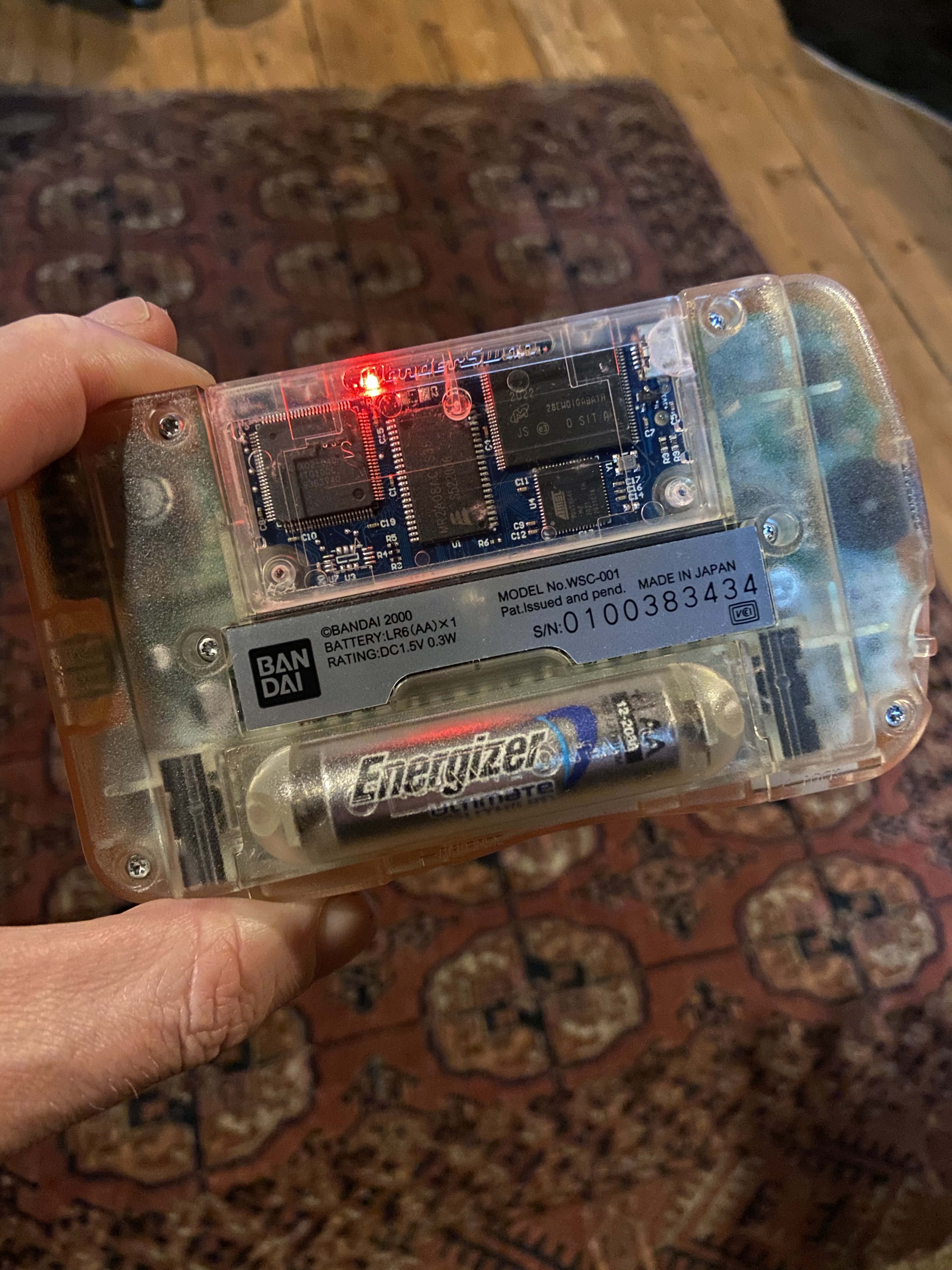 Flash Masta flash cart in a WonderSwan Color