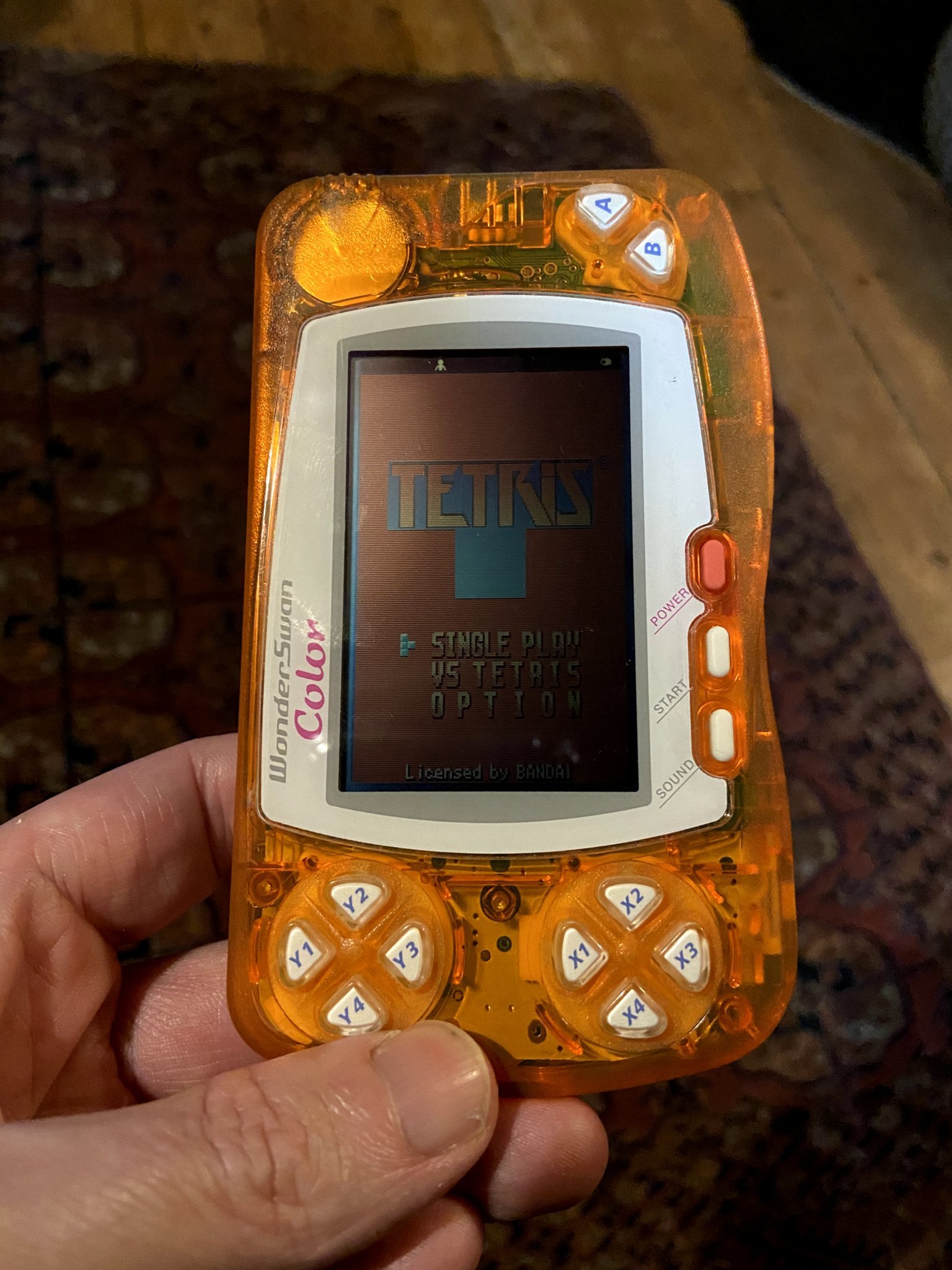 WonderSwan Color with original stock screen