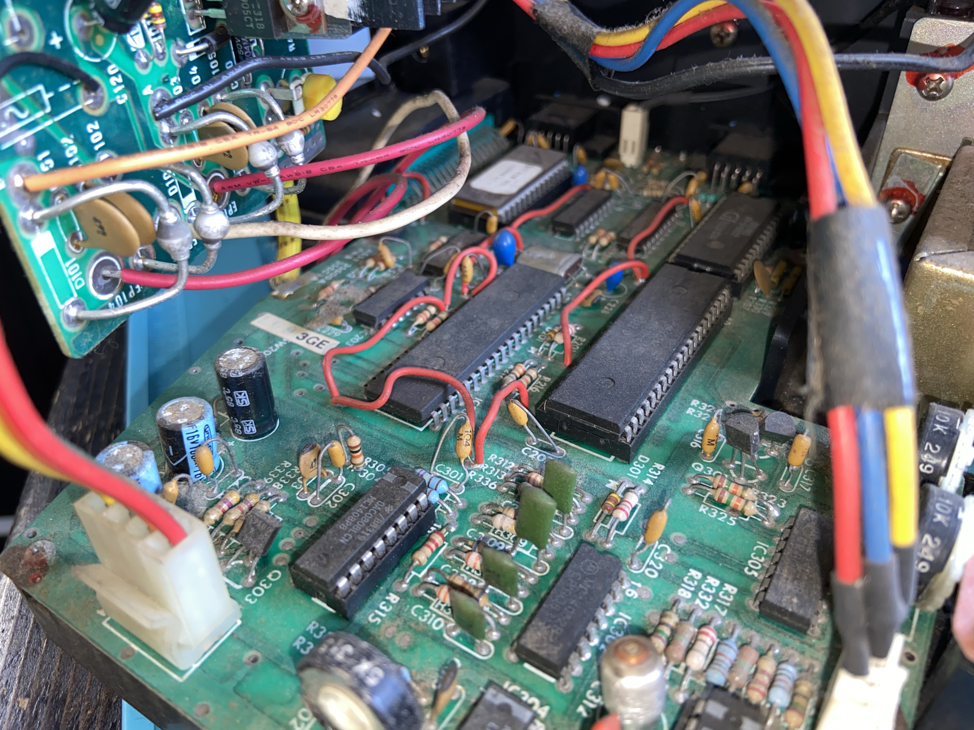 The logic board inside a Vectrex