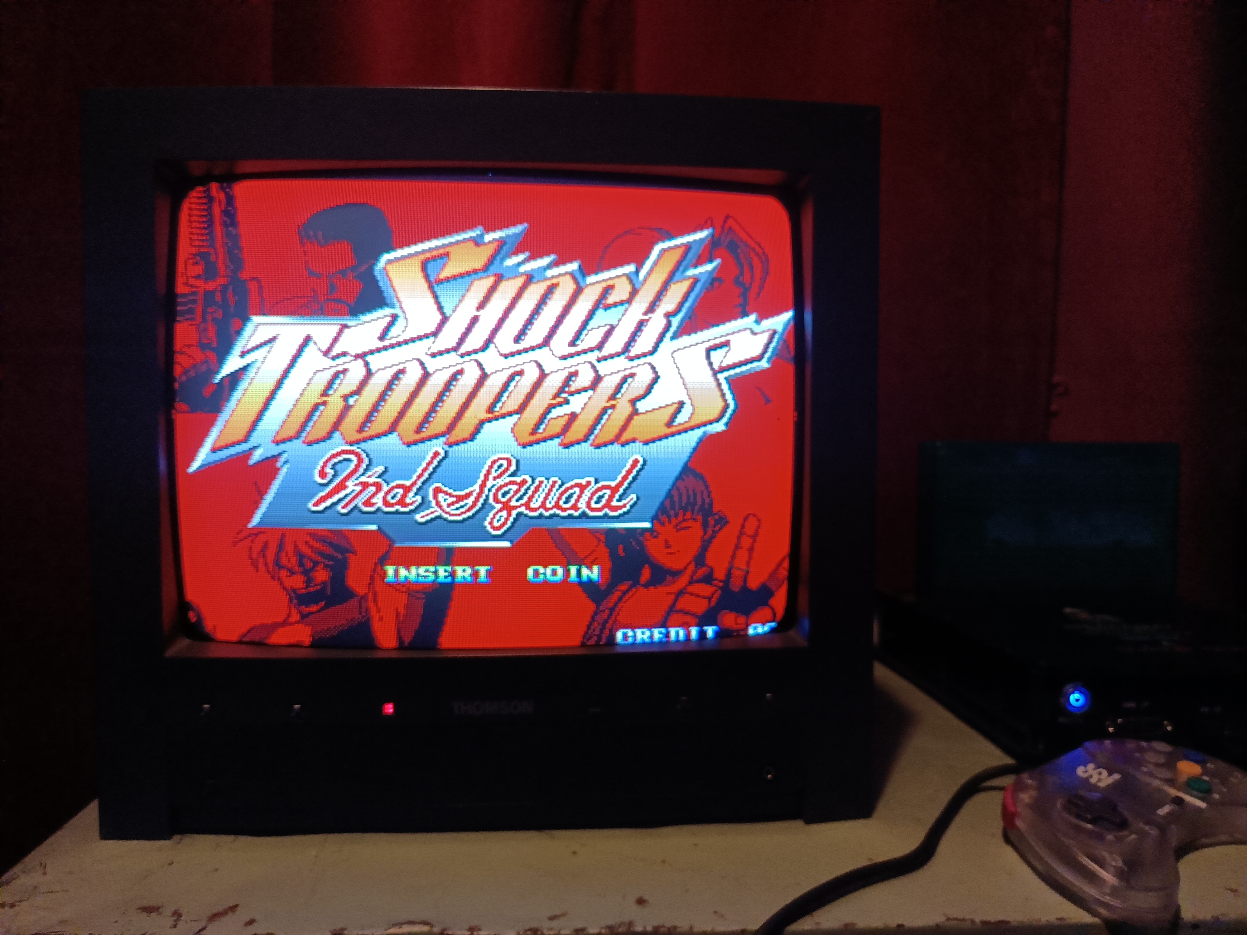 SNK Neo Geo gaming on a CRT television
