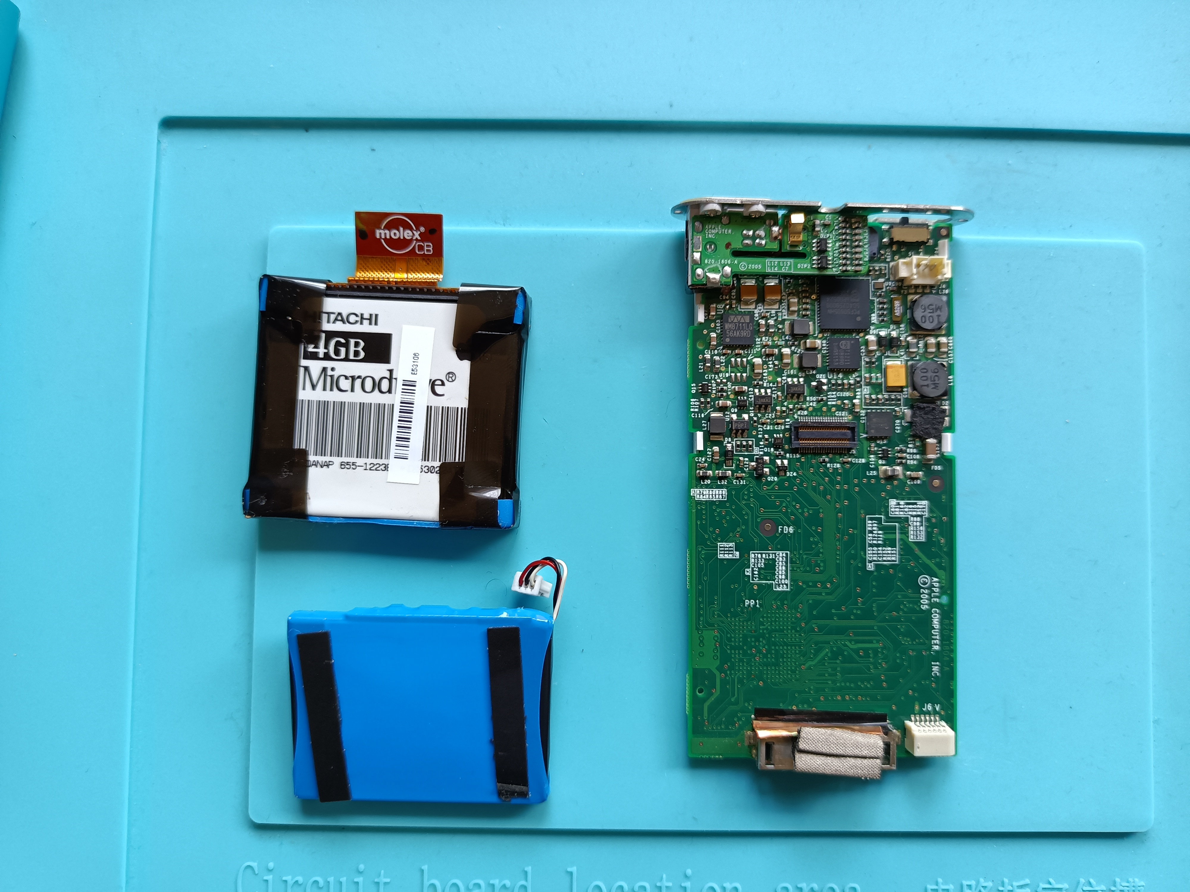 iPod Mini with original battery and drive removed