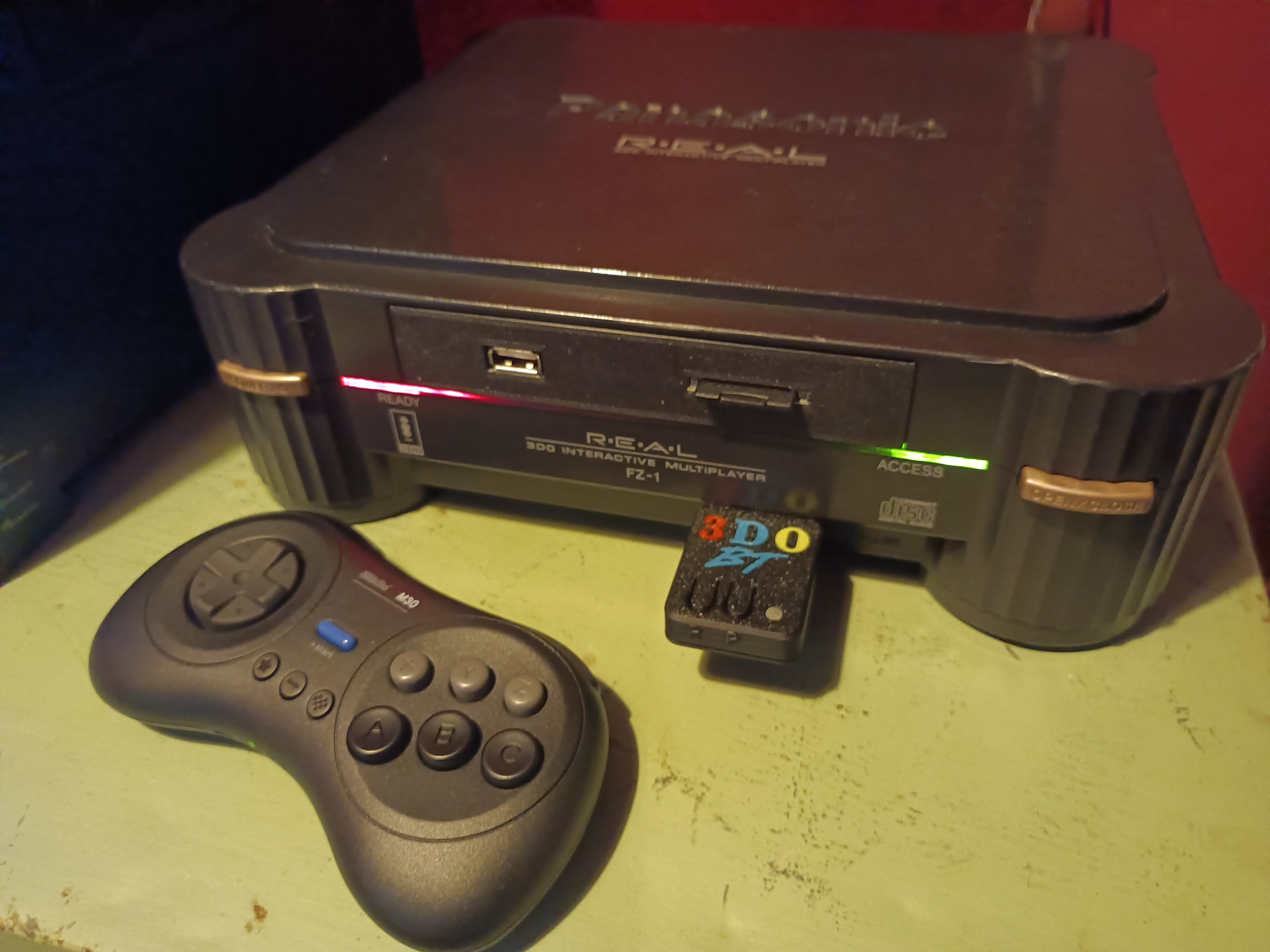 Panasonic FZ-1 3DO connected to Bluetooth controller via an adapter