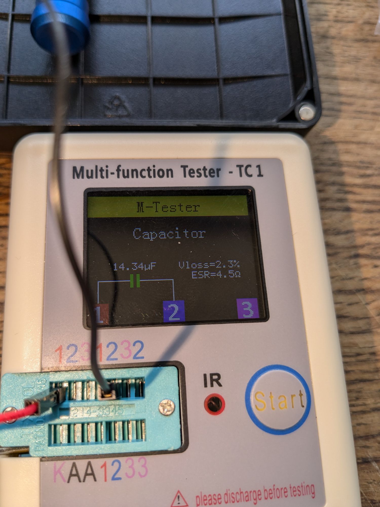 The original 10uF capacitor C36 as measured after removal from 3DO