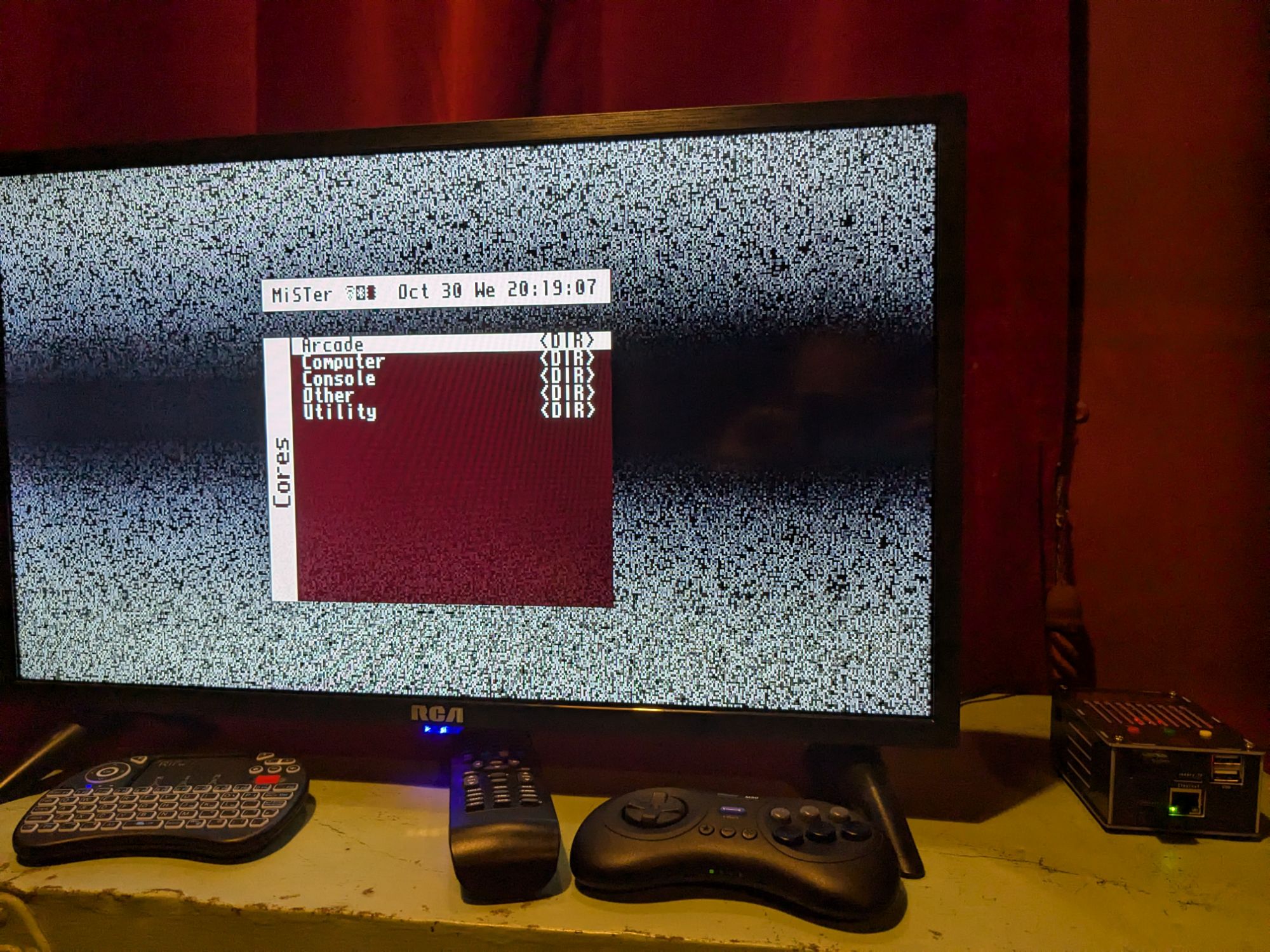 MiSTer setup connected over HDMI