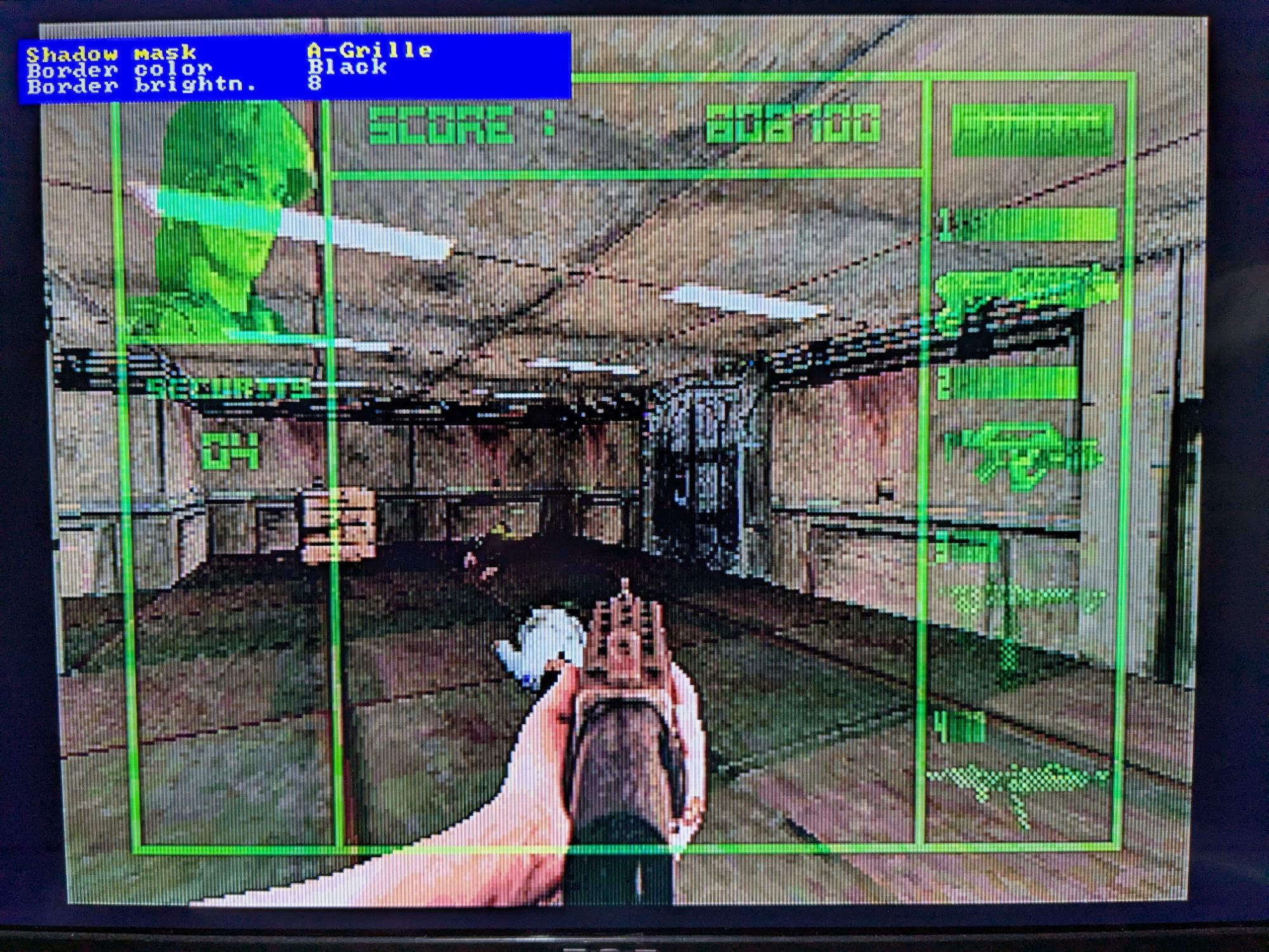 Atari Jaguar game with OSSC shadow mask applied